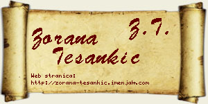 Zorana Tešankić vizit kartica